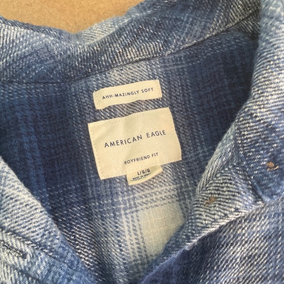 American Eagle Blue Ah-mazingly Soft Bf Flannel - Picture 3 of 4